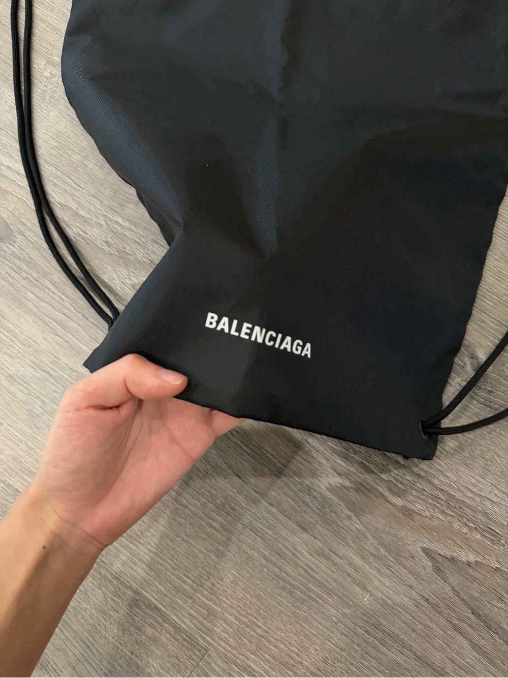 Balenciaga Black Drawstring Backpack